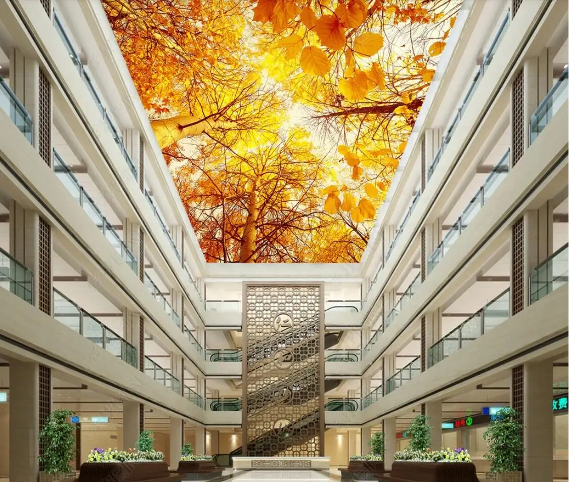 Нордическая Золотая Берёзовый лес настенная бумага листья настенная 3D напечатанная фото настенная бумага потолочный Настенный Декор
