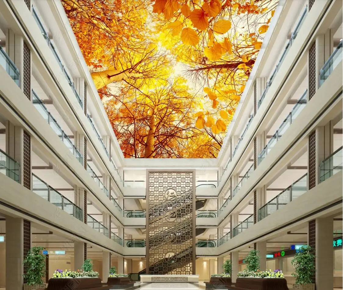 Nordic Gold Birch Forest Wallpaper Leaves Wall Mural 3D Printed Photo Paper Ceiling Murals Decor Landscape Contact | Обустройство