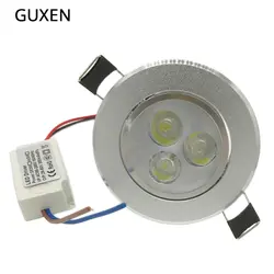 GUXEN 3x3 Вт 4x3 Вт светодиодные светильники без затемнения Led blubs AC86-265V Напряжение серебристый корпус теплый белый/натуральный белый/холодный