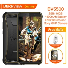 Blackview BV5500 5," IP68 Водонепроницаемый прочный смартфон 18:9 Экран 2 GB+ 16 GB Android 8,1 4400 mAh Dual SIM мобильный телефон