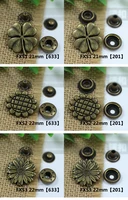 50sets/lot fruit flower design bronze color metal snap button DIY leather craft accessories 2