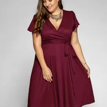 Wipalo размера плюс 9XL 8XL 7XL 6XL женское супер стрейчевое летнее сексуальное винтажное офисное платье средней длины с v-образным вырезом