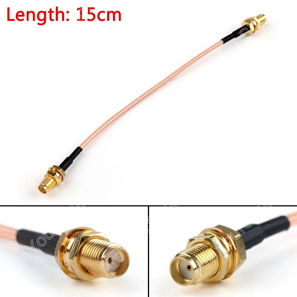 

Areyourshop RG316 Cable SMA Female Jack Plug To SMA Female Jack Bulkhead Jumper Pigtail 6in 15cm 50o