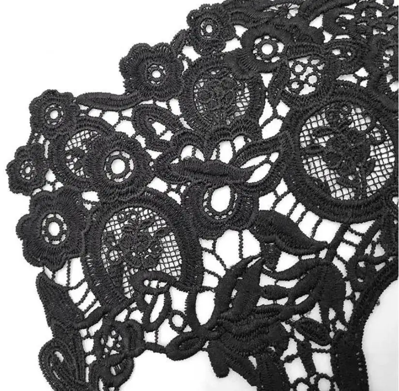 White Black Skull Skeleton Design Embroidery Lace Applique Sewing Patch 1 Piece DIY Sewing Garment Patch for Clothing Decor