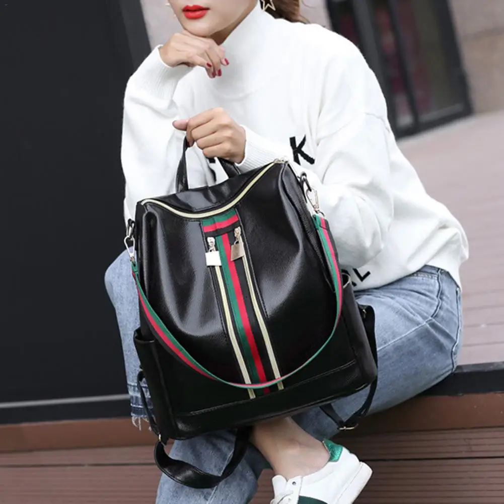 

Korean Version Tide Female Bag Fashion All-matched Soft Skin Personality Student Bag Mummy Backpack Ladies Shoulder Bag