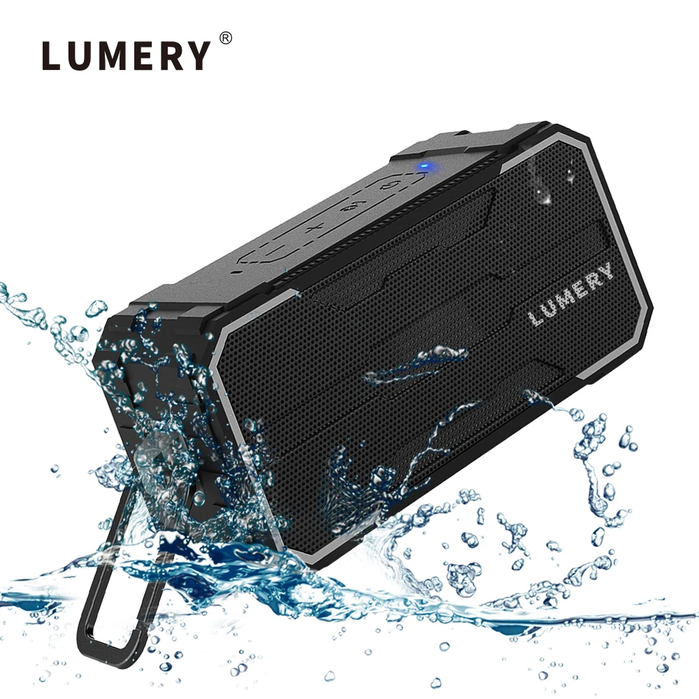 baratas LUMERY LS3 IPX6 Coluna À Prova D Água Portátil Bluetooth Speaker Bluetooth Speaker Caixa de Som Subwoofer de Graves Fortes Apoio TF Cartão