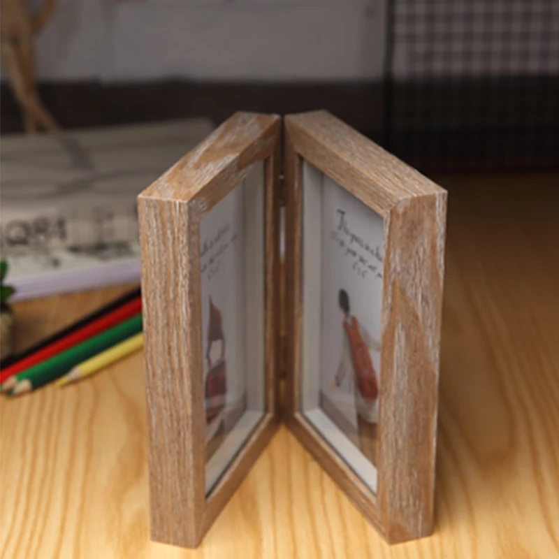 Rectangular creative folding folded 6 inch retro table photo frame studio home decoration personalized printing photo frame