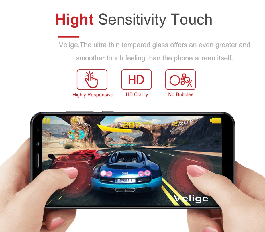 Velige Full Cover Tempered Glass For Xiaomi Redmi 5 Plus Xiomi Redmi5 Redmi 5 Plus Screen Protector 9H Protective Glass Film (3)