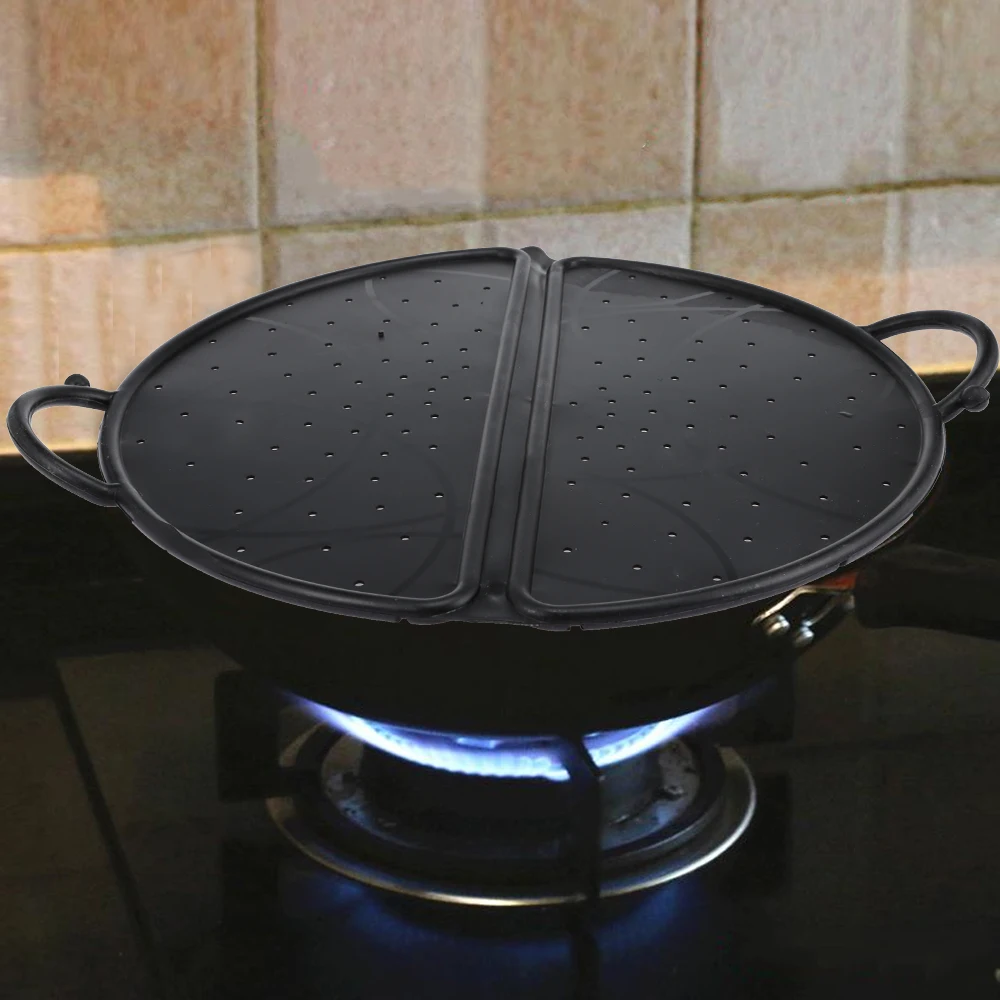 Foldable Silicone Splash Guard Pan Lid Folding Splash Cover Drainerin
