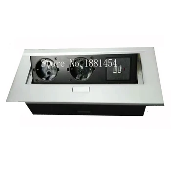 Price 2019 New 2*EU Power +2*charge USB ,Tabletop Socket /hidden/ Spring Open Information Outlet /Office Conference Room Shipping Fees