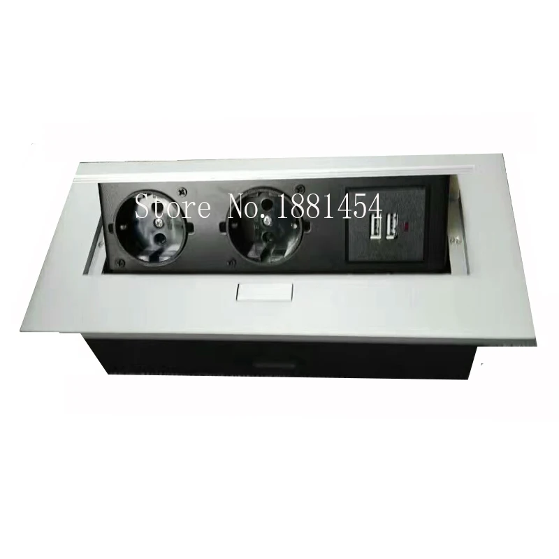 bilder für Neue 2 * EU power + 2 * USB, tischsteckdose/versteckte/dämpfungsfeder öffnen informationsmedium/Büro konferenzraum bilder für Neue 2 * EU power + 2 * USB, tischsteckdose/versteckte/dämpfungsfeder öffnen informationsmedium/Büro konferenzraum