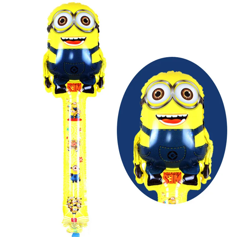 

2pcs Minion Sticks Festa Balloon Animal Clapper Stick Balloons Inflatable Toys Cheering Stick Balloons Birthday Party Suppliers