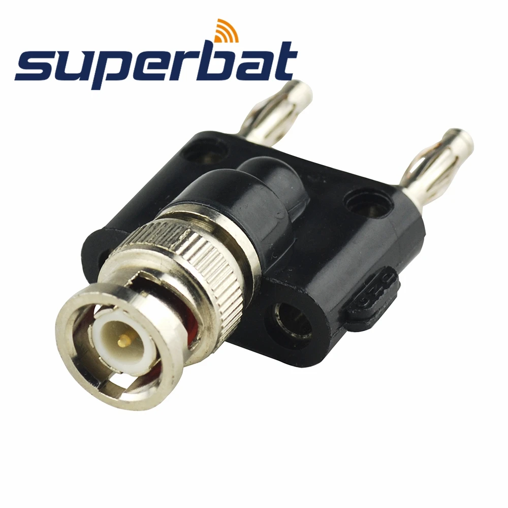 

Superbat Antenna Adapter 30V AC/60V DC BNC Plug Male to 4mm Dual Banana Plug Stack Connector for CCTV Speakers