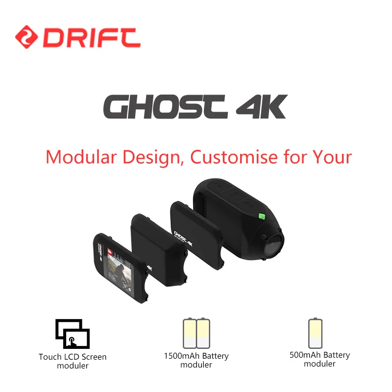  Drift Ghost 4K Action Sports Camera Motorcycle Bicycle Bike Mount Helmet Cam with WiFi Touch LCD Sc