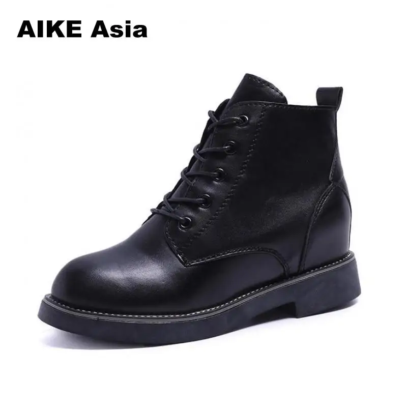 

New 2018 Winter Shoes Women Flat Heel Boots Fashion Women's Brand Woman Ankle Botas Hard Outsole Ankle Boot Botines