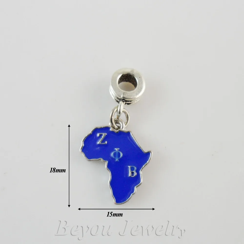 

SORORITY GREEK ZETA PHI BETA ZPB enamel Africa charm