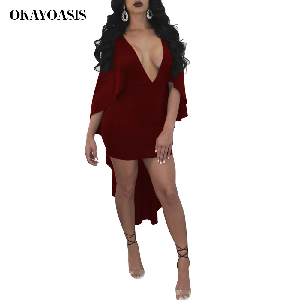 OKAYOASIS 2018 Летняя женская накидка с рукавом 3/4 вечернее облегающее платье