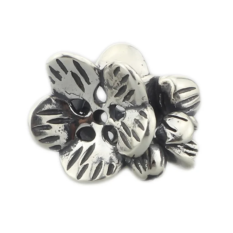 

solid Genuine 925 Sterling Silver Indian Cress Charm Beads Fits European Brand 3.0mm toll Bracelet diy