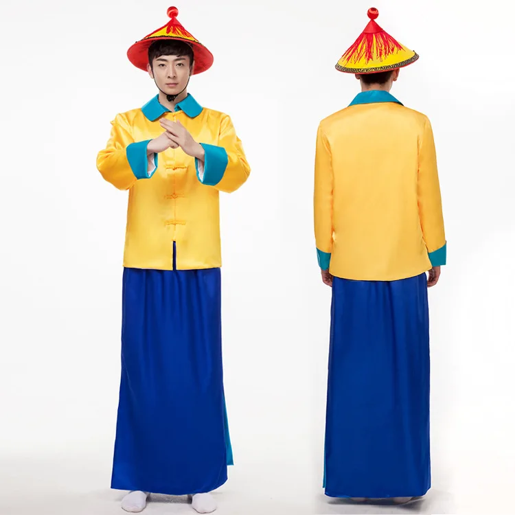 Китай древний Фильм Костюм Для мужчин солдат этап Костюмы Китайская традиционная одежда человек династии Цин костюм Одежда для сцены 16