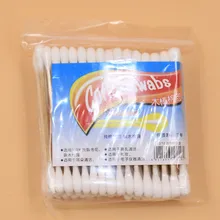 80 шт., двойная головка, Косметика для макияжа, для чистки ушей, ювелирные изделия, чистый ватный тампон, палочка, Капок, стержни YL026