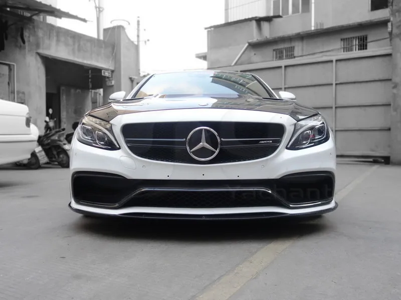 2015-2016 Mercedes Benz W205 C63 PSM Style Front Lip 3Pcs CF (9)