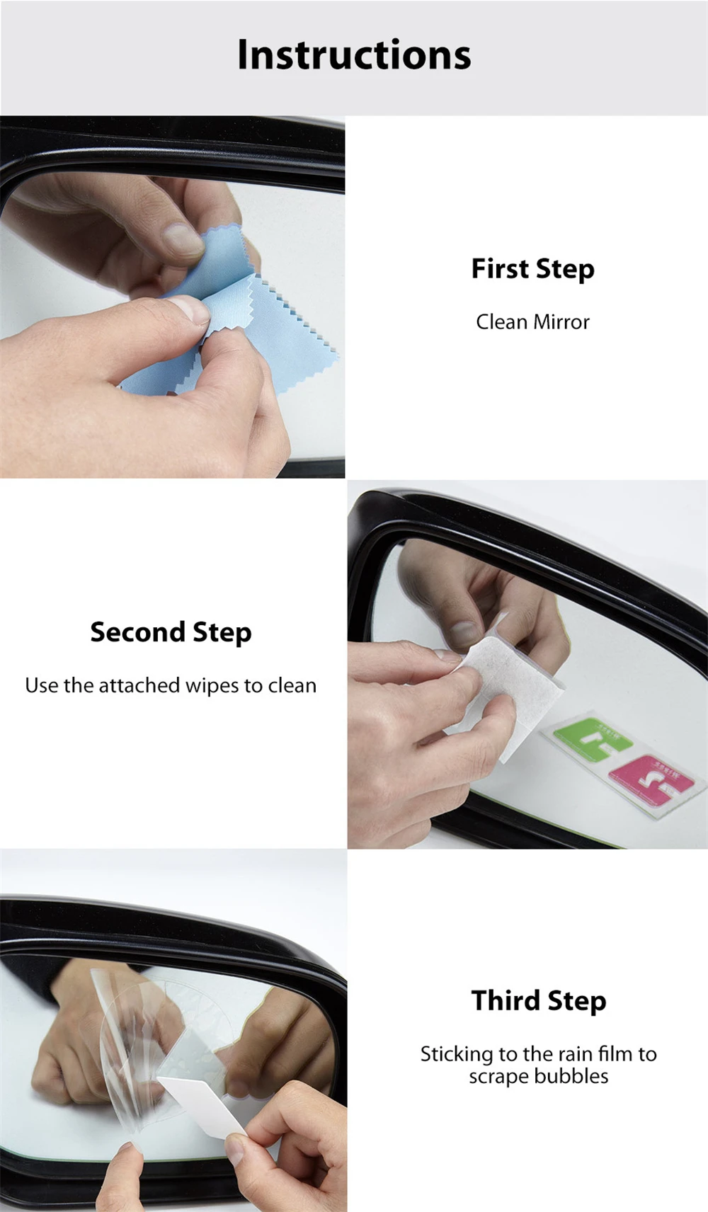 Original Xiaomi Mijia Guildford Car Rearview Mirror Protective Film Rainproof Anti Fog Protector Membrane waterproof stick