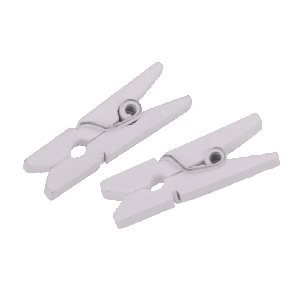 50 Mini Wooden Craft Pegs Clothespin Paper Photo Clothes Clips for Scrapbooking