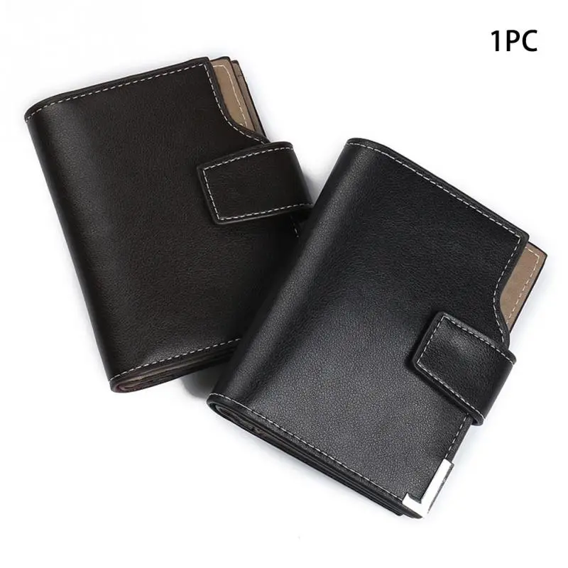 

Multifunctional Bi-fold PU Leather Business casual Men Wallets With Zipper And Buckle gentlemen Purse