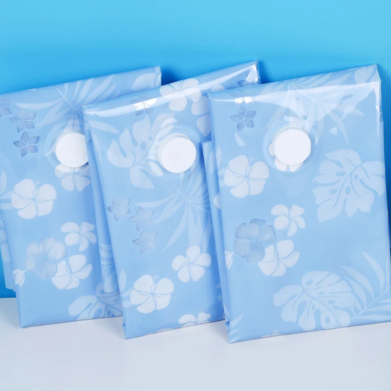 3pcs Small Blue Vacuum Storage Bags Compression Travel Organizer New