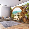 Custom Wall Mural Wallpaper Garden Stone Arches Sea View 3D Photo Wallpaper For Living Room Sofa Bedroom Backdrop Large Murals ► Photo 2/5