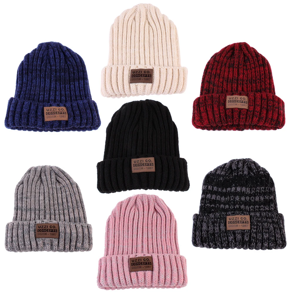 

1PC Fashion Winter Warm Women's Hats Wool Knit Crochet Hat Autumn Spring Female Men Beanie Caps Adult Ski Cap Drop Ship