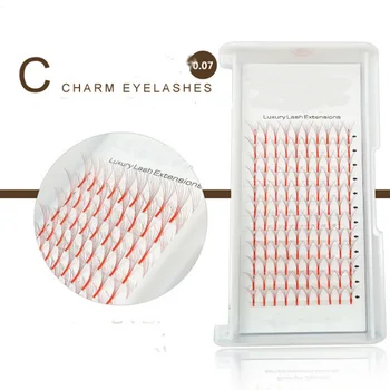 

NEW Red Color False eyelashes 7D Russian Volume Eyelashes Extension Pre made Fans Lash Eyelash Individual Extensions