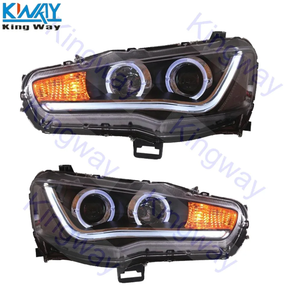 Бесплатная доставка King Way Pair LED Halo проектор фары для 2008 2016 Mitsubishi Lancer|Амортизаторы| |