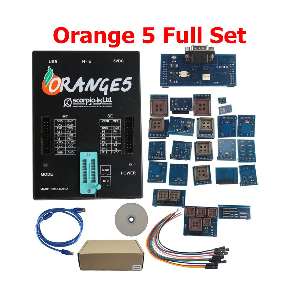 OEM оранжевый 5 программист оранжевый 5 программист с полными адаптерами оранжевый 5 профессиональное программирующее устройство аппаратное оборудование без адаптеров - Цвет: FULL SET