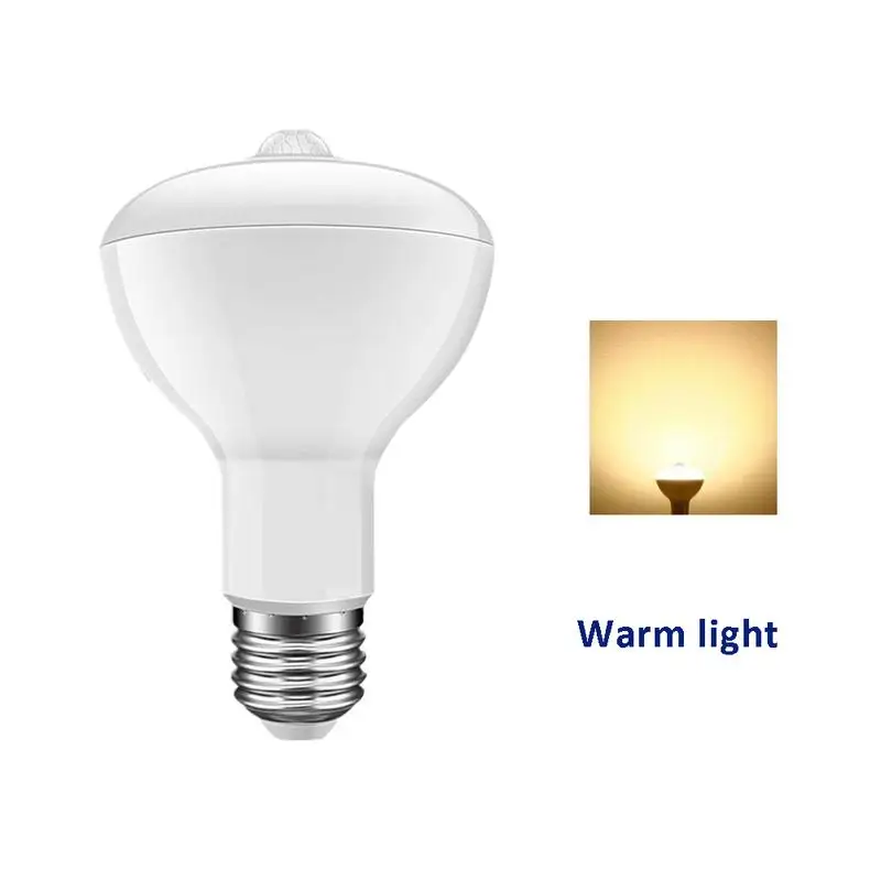 Светодиодный светильник, умная лампа для человеческого тела, SMD шаровая лампа высокой яркости Индукционная грушевидная лампочка BR30 - Испускаемый цвет: Warm White