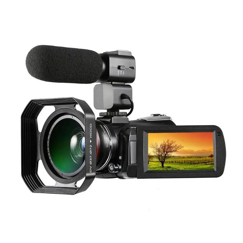 

ORDRO AC3 Digital Video Camera 4K UHD 24MP 30X Zoom WiFi Night Vision Camcorder with 0.39X Wide Angle Lens+Lens Hook+Micophone