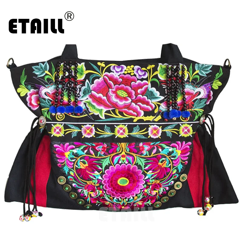 ETAILL Yunnan Ethnic Floral Embroidered Ladies Handbags Vintage Canvas Tote Bags for Women 2018 ...