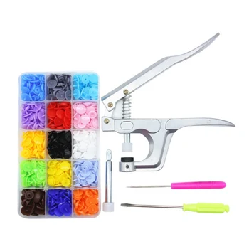 

Punching Tool For DIY Sewing A box of 150 sets of T5 buttons T5 plastic button boxed processing kit Baby coat resin buttons New