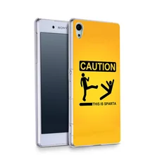 This Is Sparta Funny Illustration Wallpaper Plastic Protective Shell Skin Bag Case For Z5c z5 z2 z3 z4 Cases Hard Back Cover