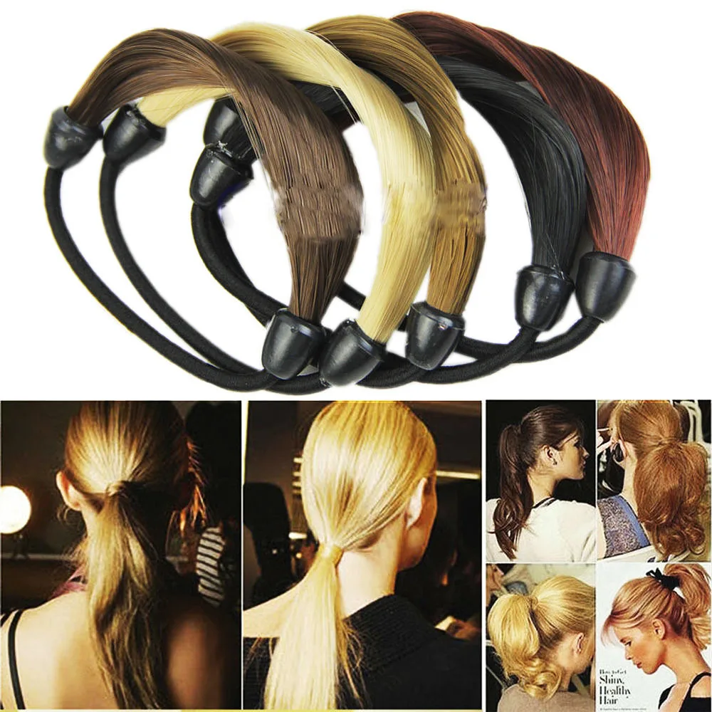 

Korean Style Hairpiece Modern Woman Accessories Hairband Girl Synthetic Wig Elastic Hair Rope 1PC Headwear Ponytail Holder