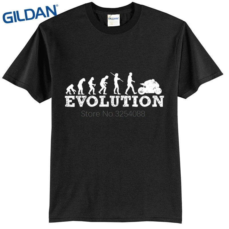 Men Tee Shirt Tops Short Sleeve Cotton Fitness T Shirts Evolution Of
