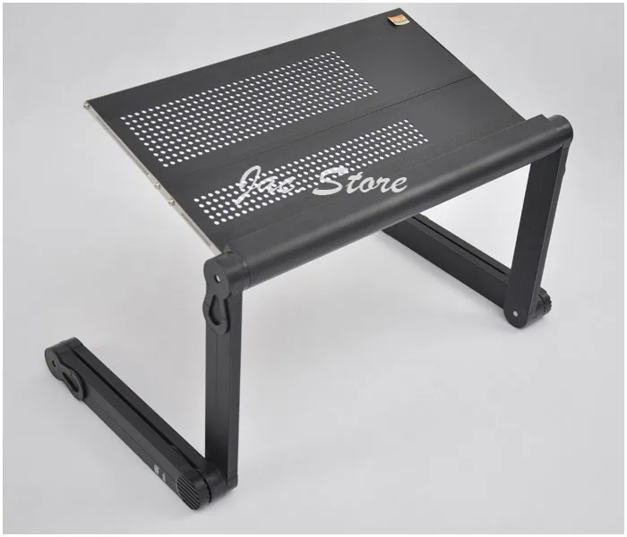 Light Yet Strong Folding Recliner Laptop Table with Big Fan and Double Mouse Pad Full Black Color (5)