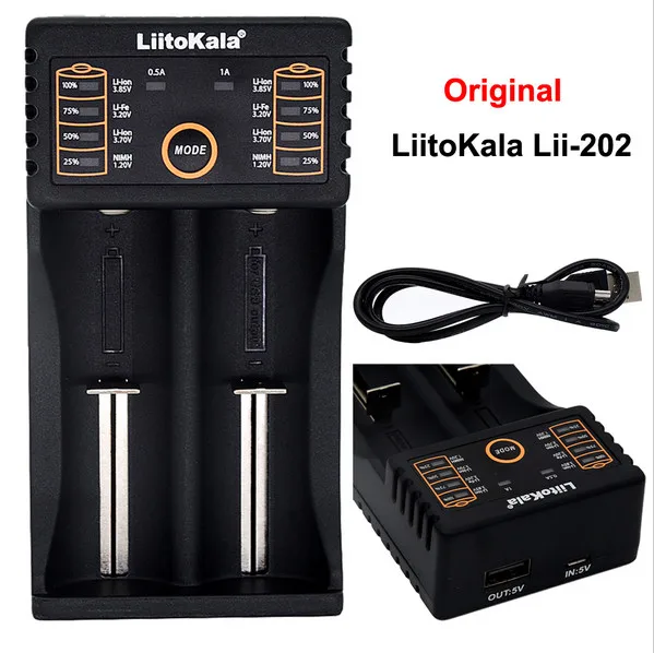 Liitokala lii-202 18650 26650 cargador Para 1,2 В 3,7 В 3,2 В 3,85 В, 100% de la оригинальный LiitoKala фабрики lii202