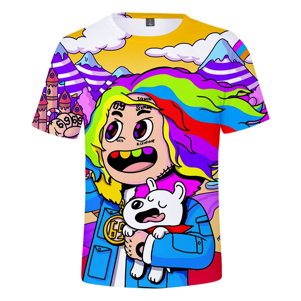 ヒップホップラッパー69 6ix9ine Tekashi69 3Dプリントtシャツ