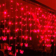 2 м 104 SMD занавес светильник 16 бабочка светодиодный гирлянда для украшения фона светильник Рождественская вечеринка Фея Свадебное Украшение