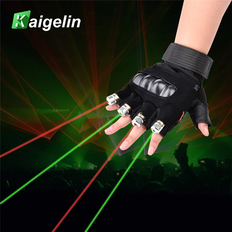 

Novelty LED Laser Gloves Red & Green Dual Color LED Bulb With Battery Finger Gloves Laser For Disco Music Party Stage Lighting