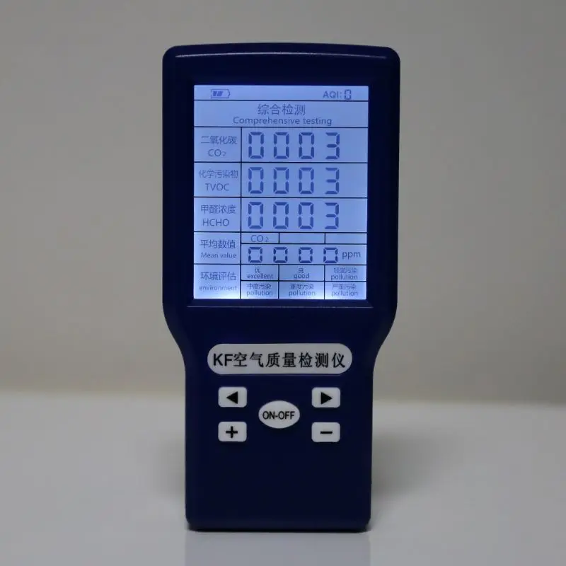 CO2 ppm Meters TVOC HCHO AQI Carbon Dioxide Detector Gas Analyzer Protable Air Quality Tester