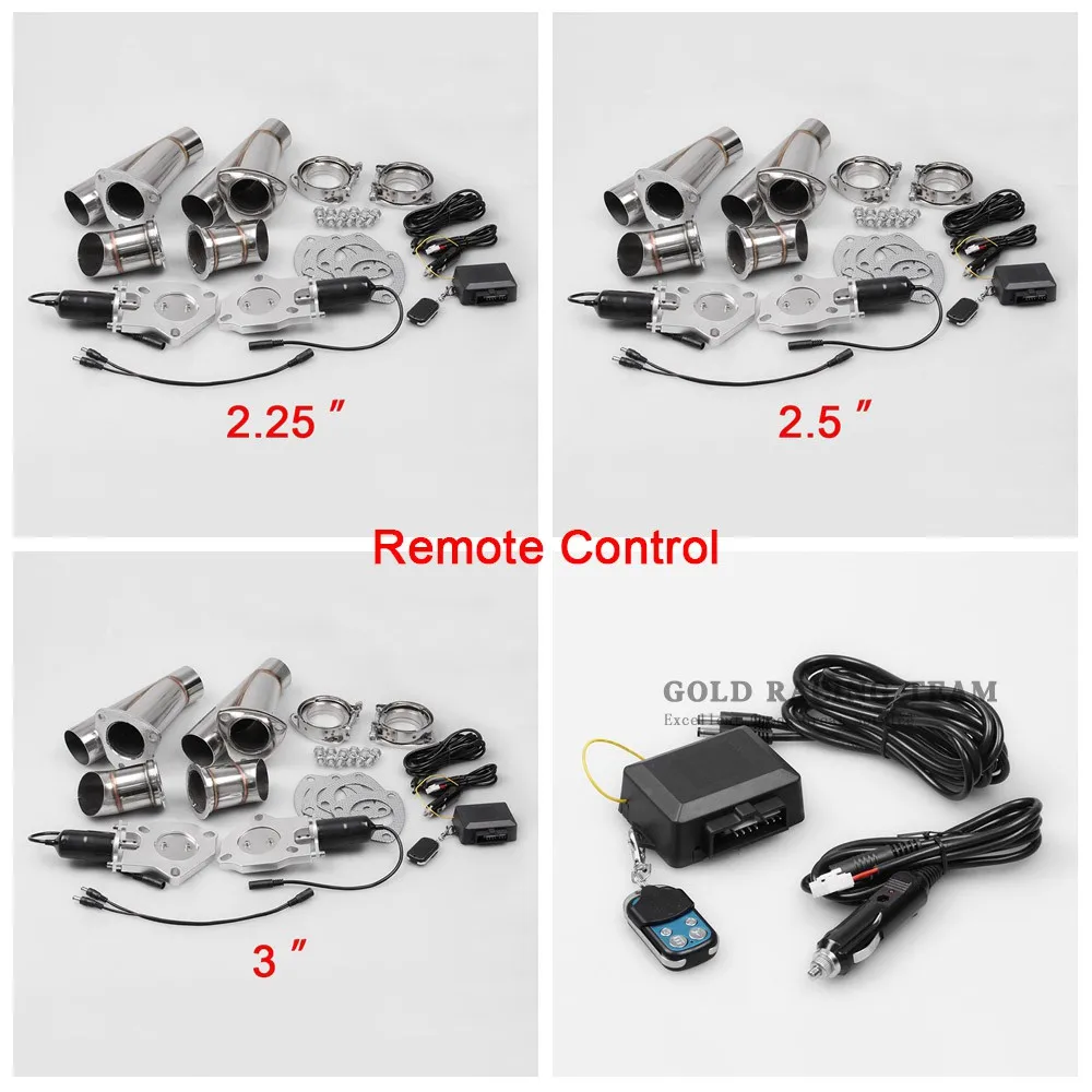 GRT-2,2" 2,5" 3 дюймов 2xCut дистанционного Управление/ручной переключатель Нержавеющая сталь Y заголовки пара Электрический Выпускной вырез трубы комплект