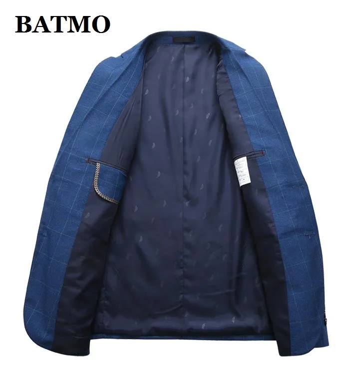 Batmo Новое поступление весна Высокое качество клетчатый Повседневный блейзер для мужчин, мужские костюмы пиджаки, повседневные куртки для мужчин большие размеры M-4XL 9802