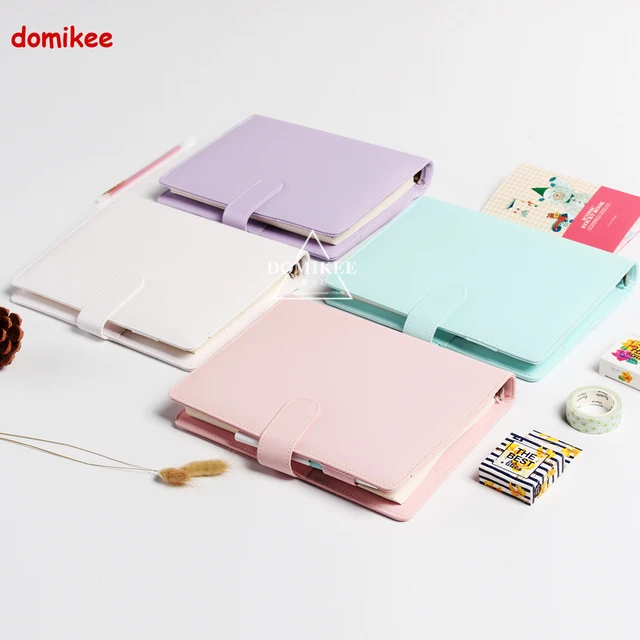 Macaron leather spiral notebook Original office person binder weekly planner/agenda organizer